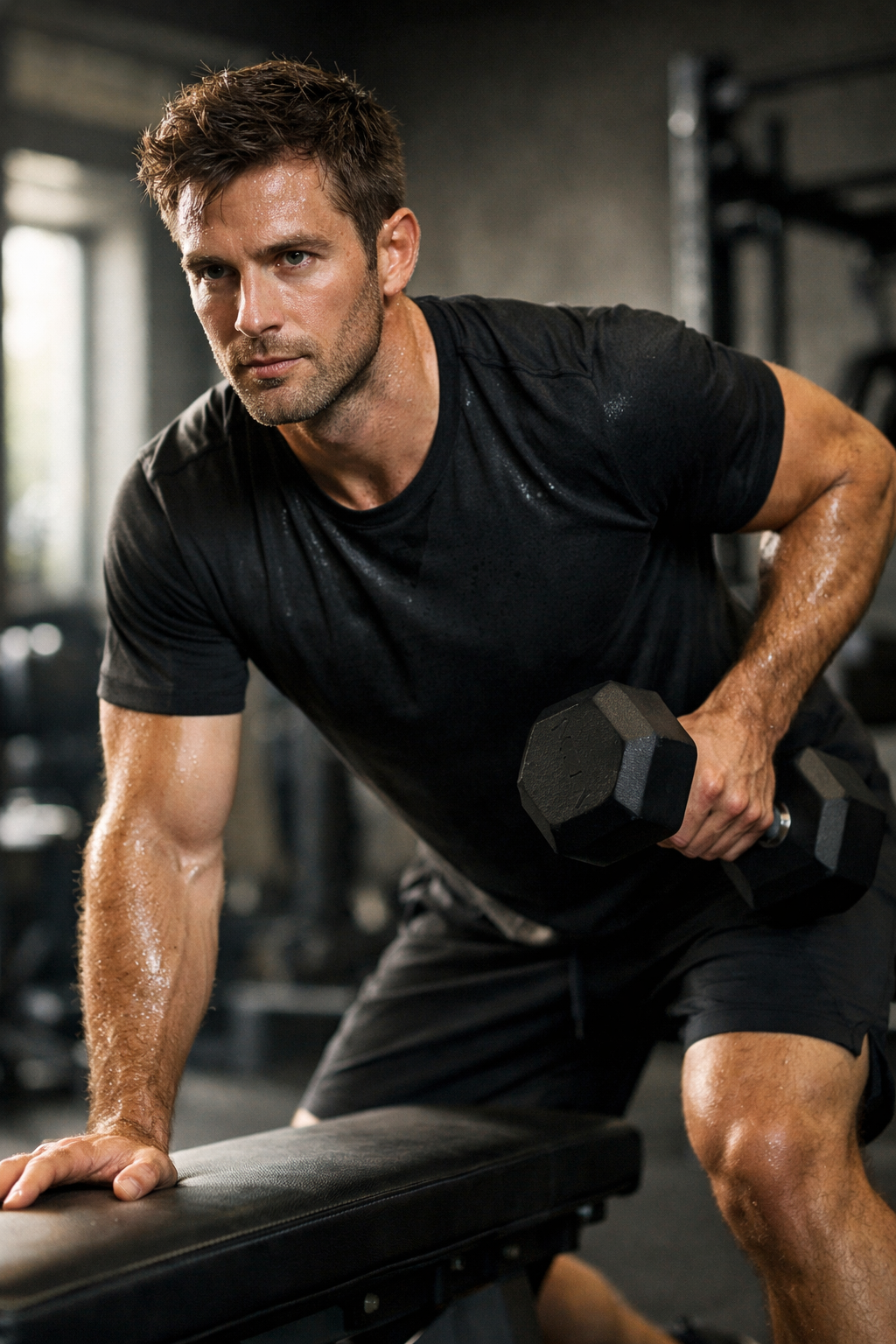 Hombre entrenando en gimnasio